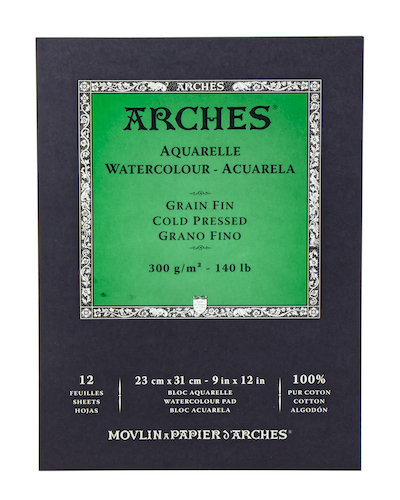 BLOC ARCHES AQUARELLE, 23x31CMS., 300GRS., 12H., GRANO FINO